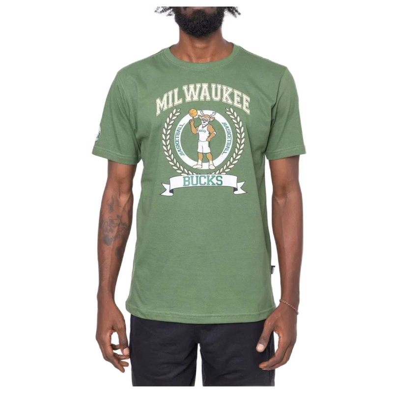 Camiseta NBA Mascot Blazon Milwaukee Bucks Verde Militar Original NBA