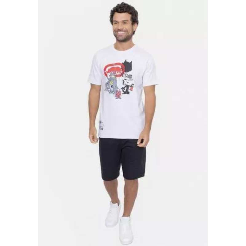 Camiseta Ecko Collab Gato Félix Pixo Branca Original Ecko Unltd